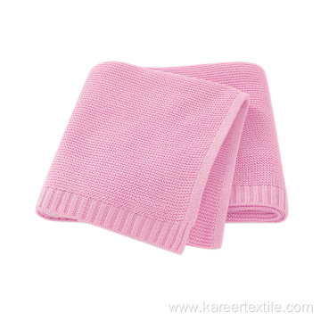 Amazon hot sale Cotton Knitted cashmere Baby Blanket